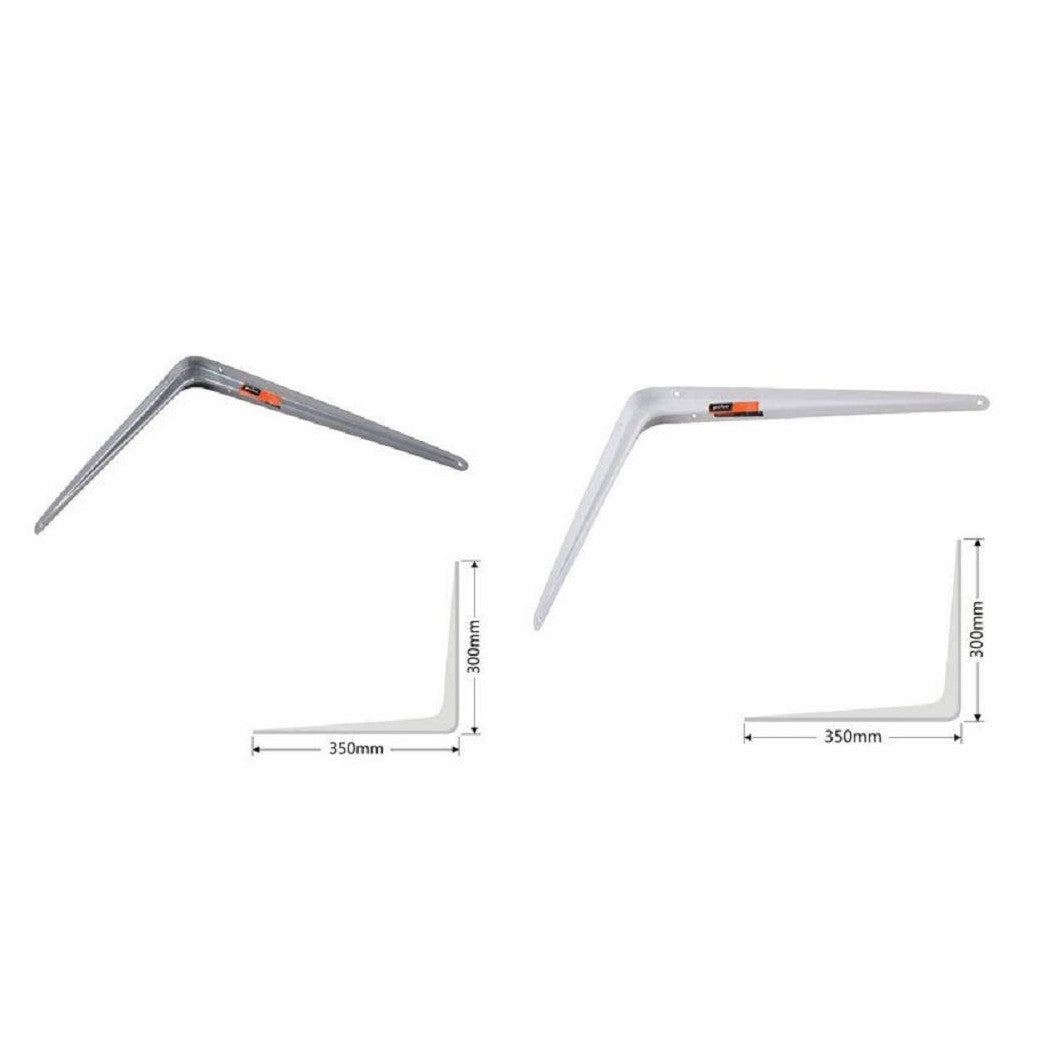 Soportes angulares 2pcs Soporte de soporte angular soporte 300x350mm GRIS BLANCO