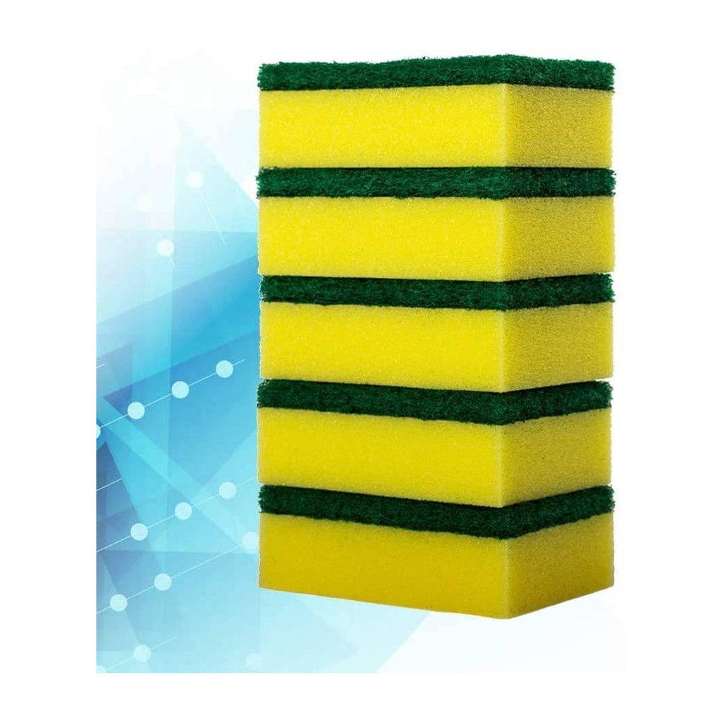 12 Esponjas para lavar los platos de esponja con la cocina de rasguño verde de la retina amarilla