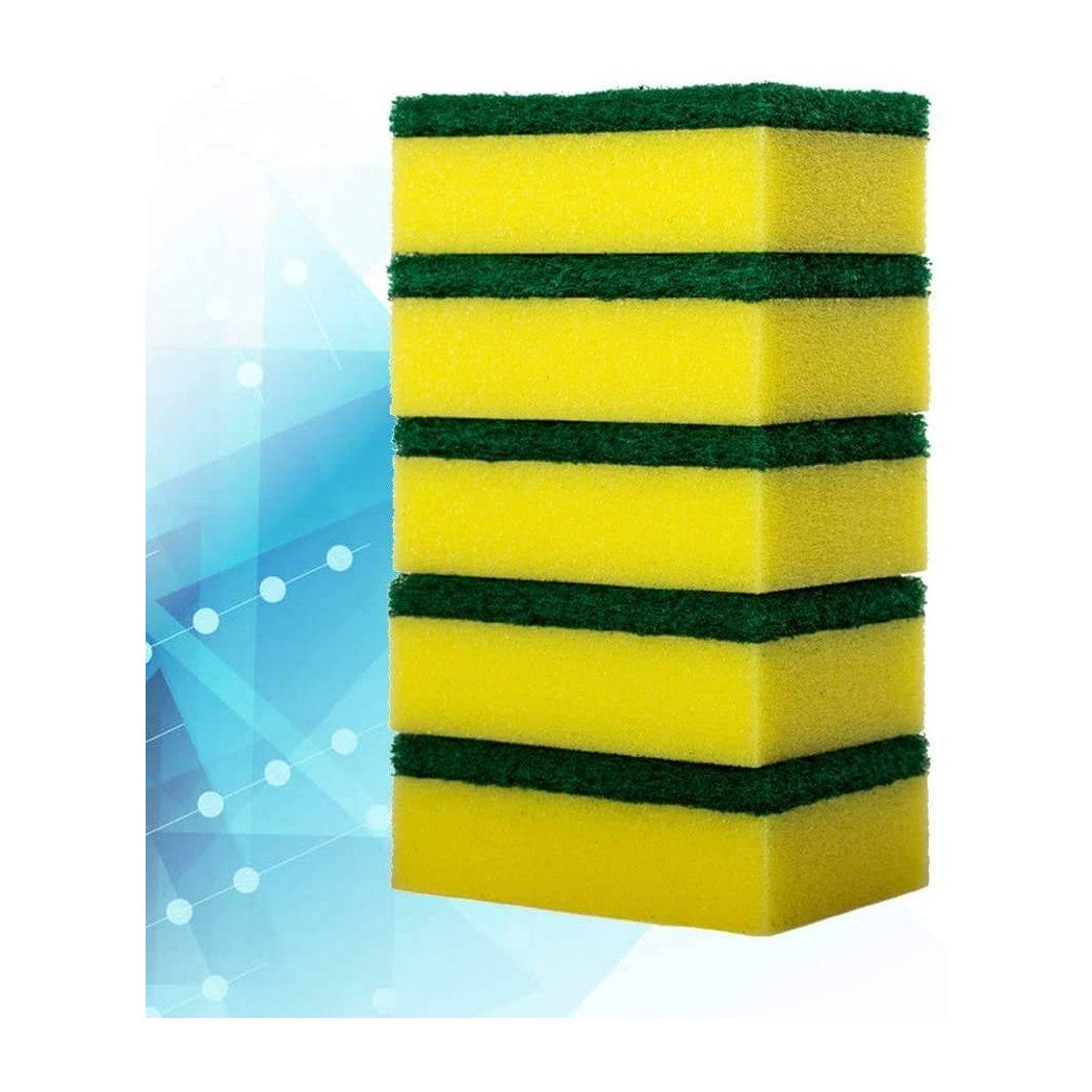 12 Esponjas para lavar los platos de esponja con la cocina de rasguño verde de la retina amarilla