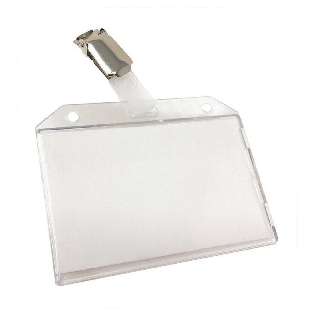 12 Transparente Puerta de plástico rígida Transparente con clip de 90x55 mm