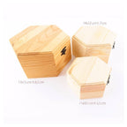 3 cajas de madera hexagonales Decoupage caja de joyería matrioska caja de caja