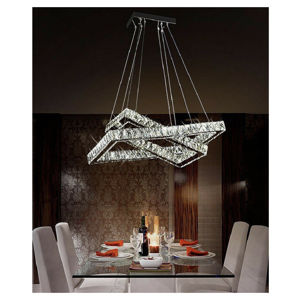48W LED MODERN LAMPADARIES CON CRISTALLY BIANCHISSIMA 6500K B12