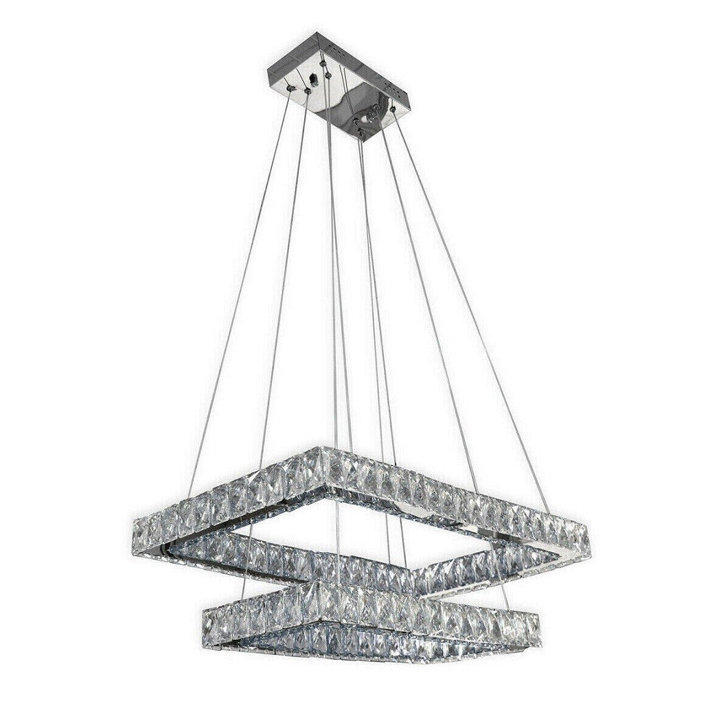 48W LED MODERN LAMPADARIES CON CRISTALLY BIANCHISSIMA 6500K B12