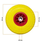 Antiformación de rueda llena PU Carretilla amarilla carretilla 25 cm círculo de plástico