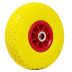 Antiformación de rueda llena PU Carretilla amarilla carretilla 25 cm círculo de plástico