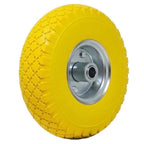 Antiformación de rueda llena PU Carretilla amarilla carretilla 25 cm de acero círculo