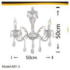 Araña de techo clásico 3 Armas E14 Efecto de cristal Vidrio A01-3