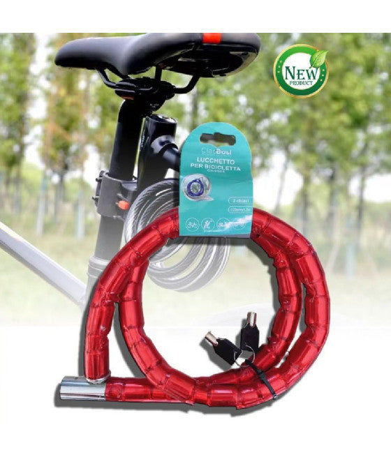 Cadena antirrobo candado bicicleta bicicleta scooter recubierto tela 90 cm