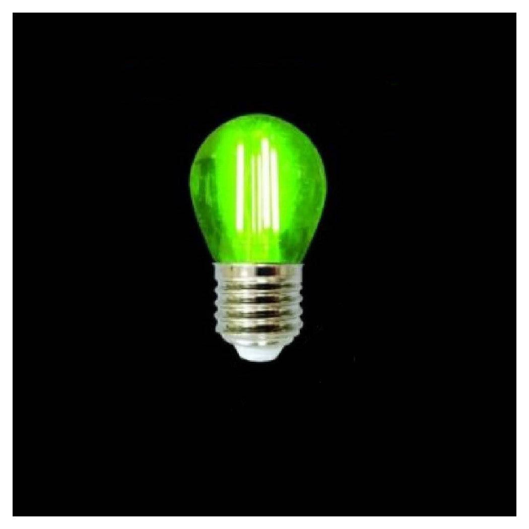 Bombilla LED con globo filamento G45 Ataque E27 4W Coloreado Coloree Green G45A-TV