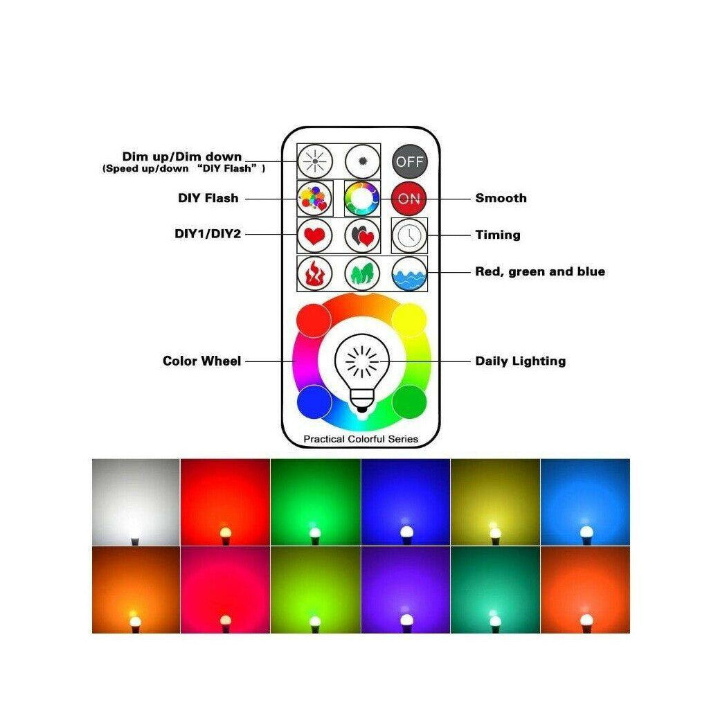 Bombilla LED de 10 vatios E27 RGB RGBW LÁMPARA CON DIMMABLE + CONTROL REMOTO