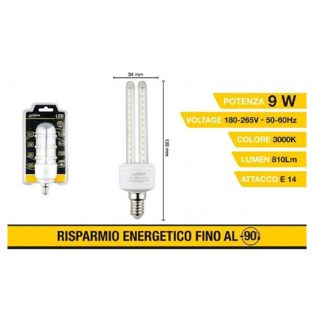 Bombilla LED E14 9W HOT WHITE 3000K FRÍA 6500K NATURAL 4000K 48D 2U03T