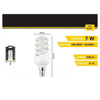 Bombilla LED SPIRAL E14 7W 40D Luz blanca caliente S-03T