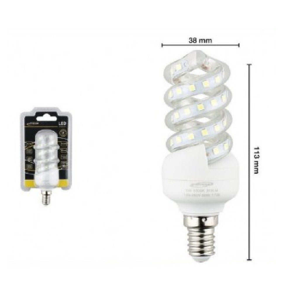 Bombilla LED SPIRAL E14 9W Natural Hot Blanco Luz blanca Luz 56D S-05T