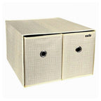 Caja Guardar Caja de vestuario Contenedor 2 cajones Organizador 39 x 34 x 26 CM 69727