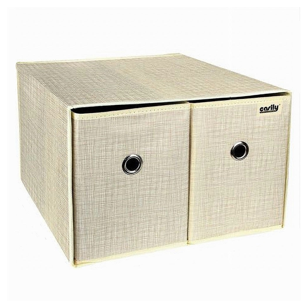 Caja Guardar Caja de vestuario Contenedor 2 cajones Organizador 39 x 34 x 26 CM 69727
