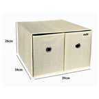 Caja Guardar Caja de vestuario Contenedor 2 cajones Organizador 39 x 34 x 26 CM 69727
