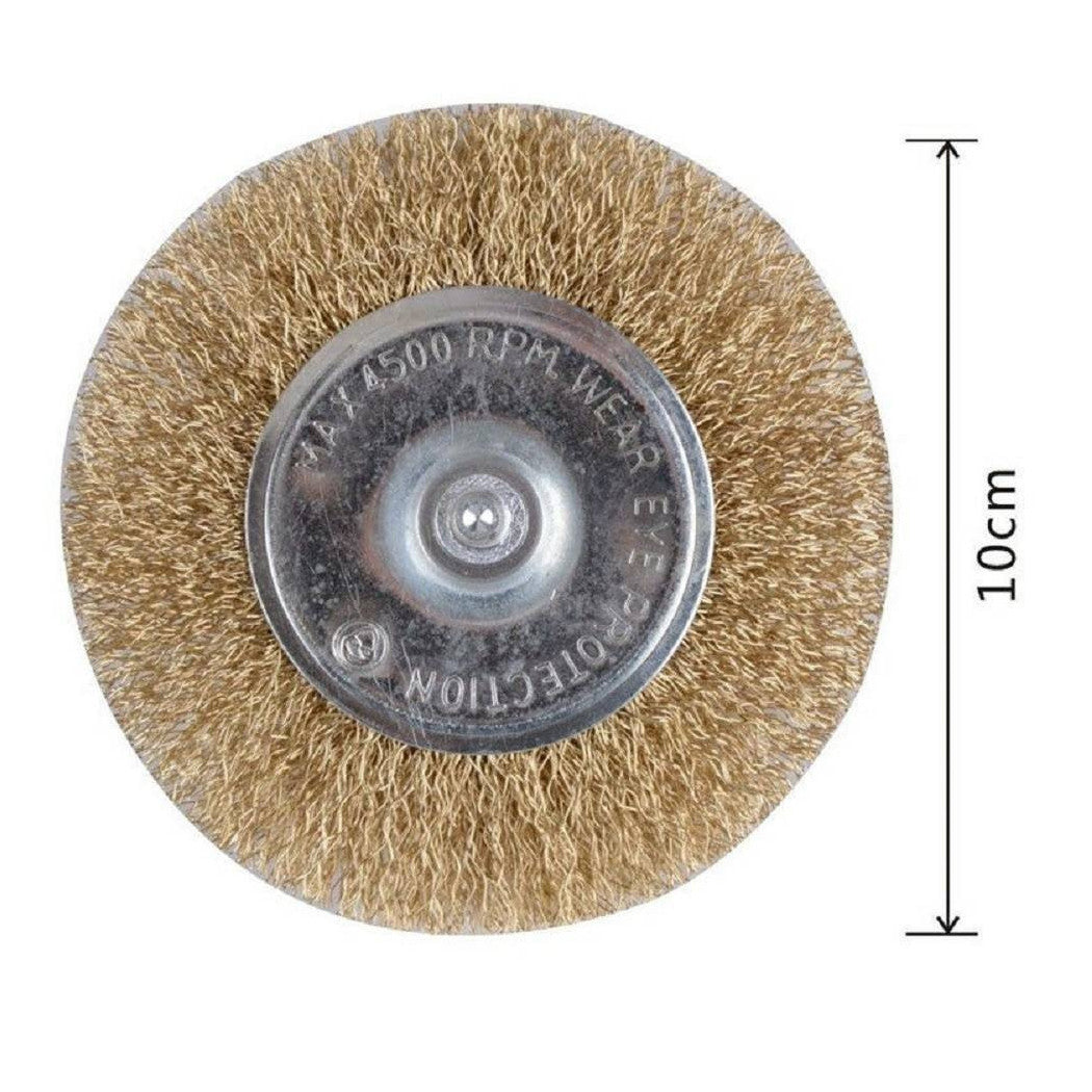Cepillo de discoteca Alambre ondulado de hierro cepillado con tallo de 100 mm por taladro