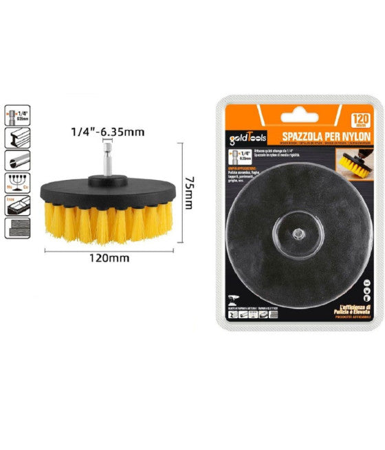 Cepillo de pulido Cables de nylon Toe Abrasivo Puntos de perforación suave 75mm
