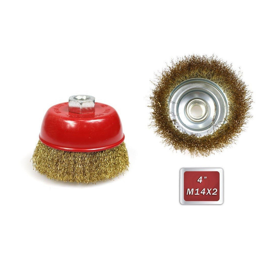 Cepillo de taza de 100 mm para el molinillo flexible con cables ondulados de hierro ondulados