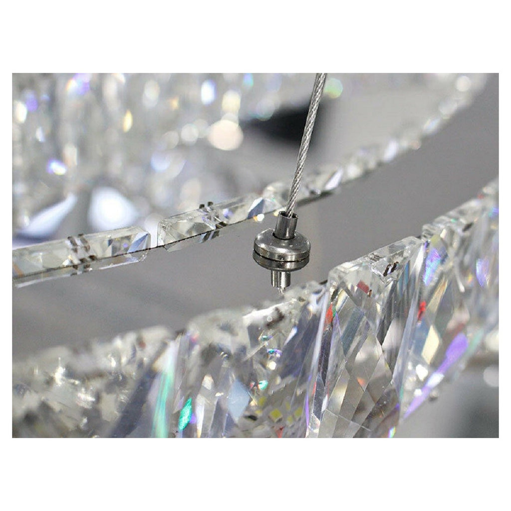 Chandelier espiral Ajustable Suspensión Base de cristales Mirror 32W 6500K B15