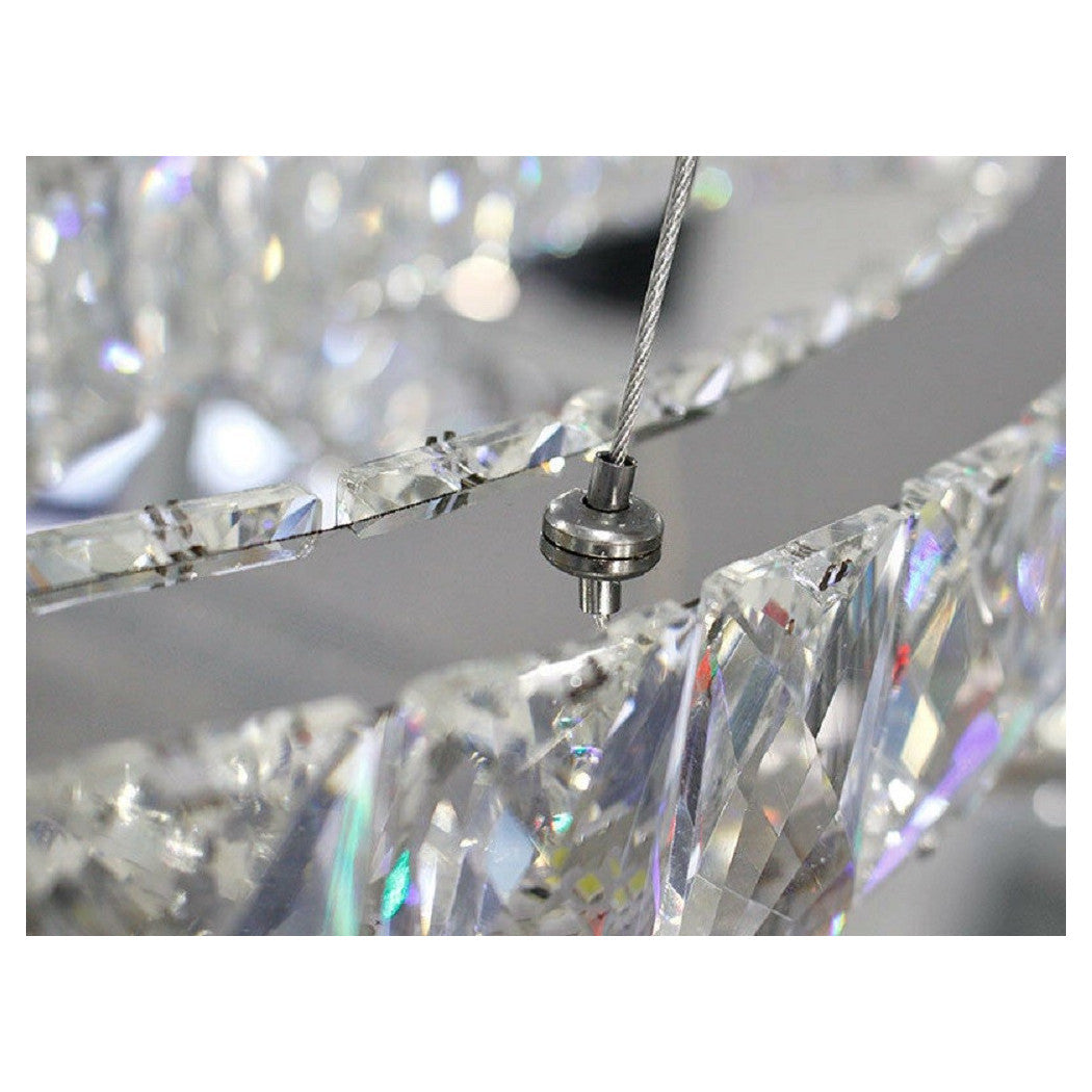 Chandelier espiral Ajustable Suspensión Base de cristales Mirror 32W 6500K B15