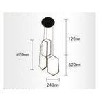 Colgante de techo de araña de suspensión LED moderno 70 vatios Hexágonos Colgante Negro LP-05