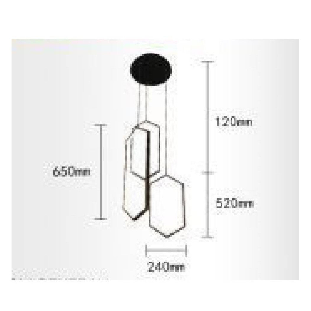 Colgante de techo de araña de suspensión LED moderno 70 vatios Hexágonos Colgante Negro LP-05