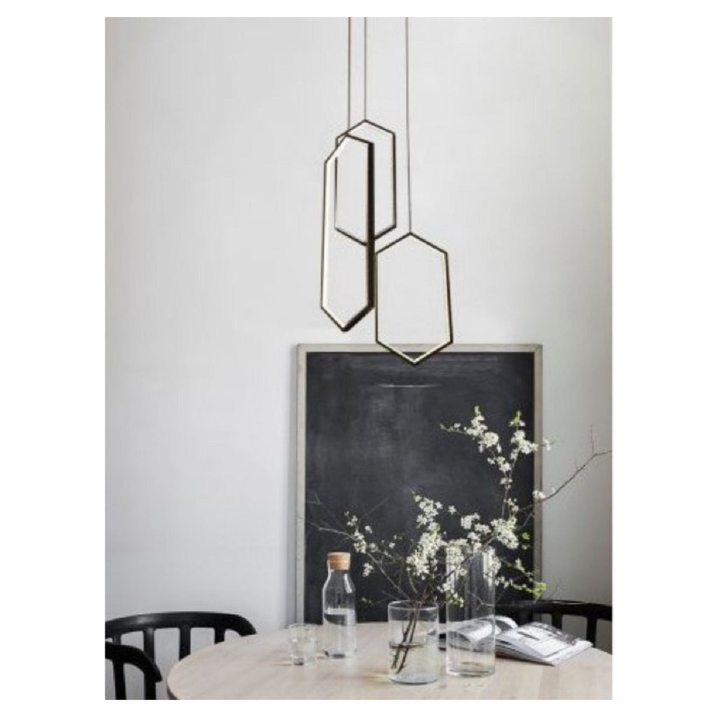 Colgante de techo de araña de suspensión LED moderno 70 vatios Hexágonos Colgante Negro LP-05