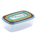 Conjunto de 4 contenedores de alimentos herméticos con tapa rectangular varios tamaños
