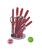 Conjunto de 5 cuchillos de acero en asa antideslizante de acero + pelador negro