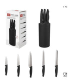 Set 7 Steel Kitchen Knives Non-slip Handle Multiple Peeled WHITE