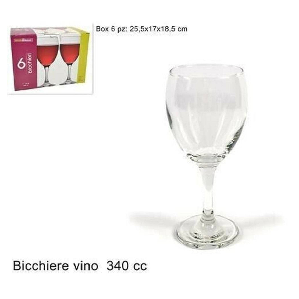 Conjunto de servicio de 6 copas de vidrio de 340cc para vino de agua barata