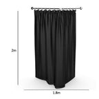Cortina de ducha anti-soporte 180 x 200 cm con anillos de baño negro 69768