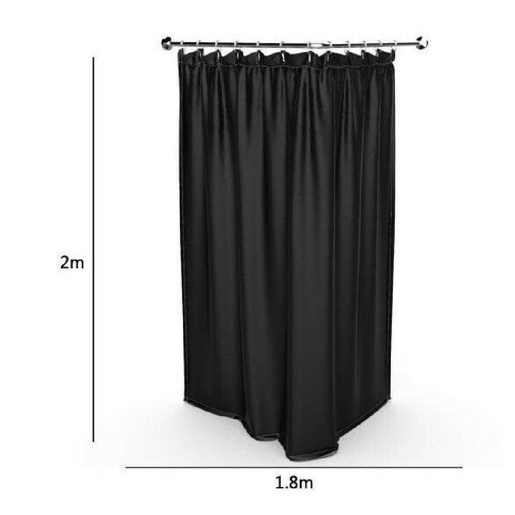 Cortina de ducha anti-soporte 180 x 200 cm con anillos de baño negro 69768