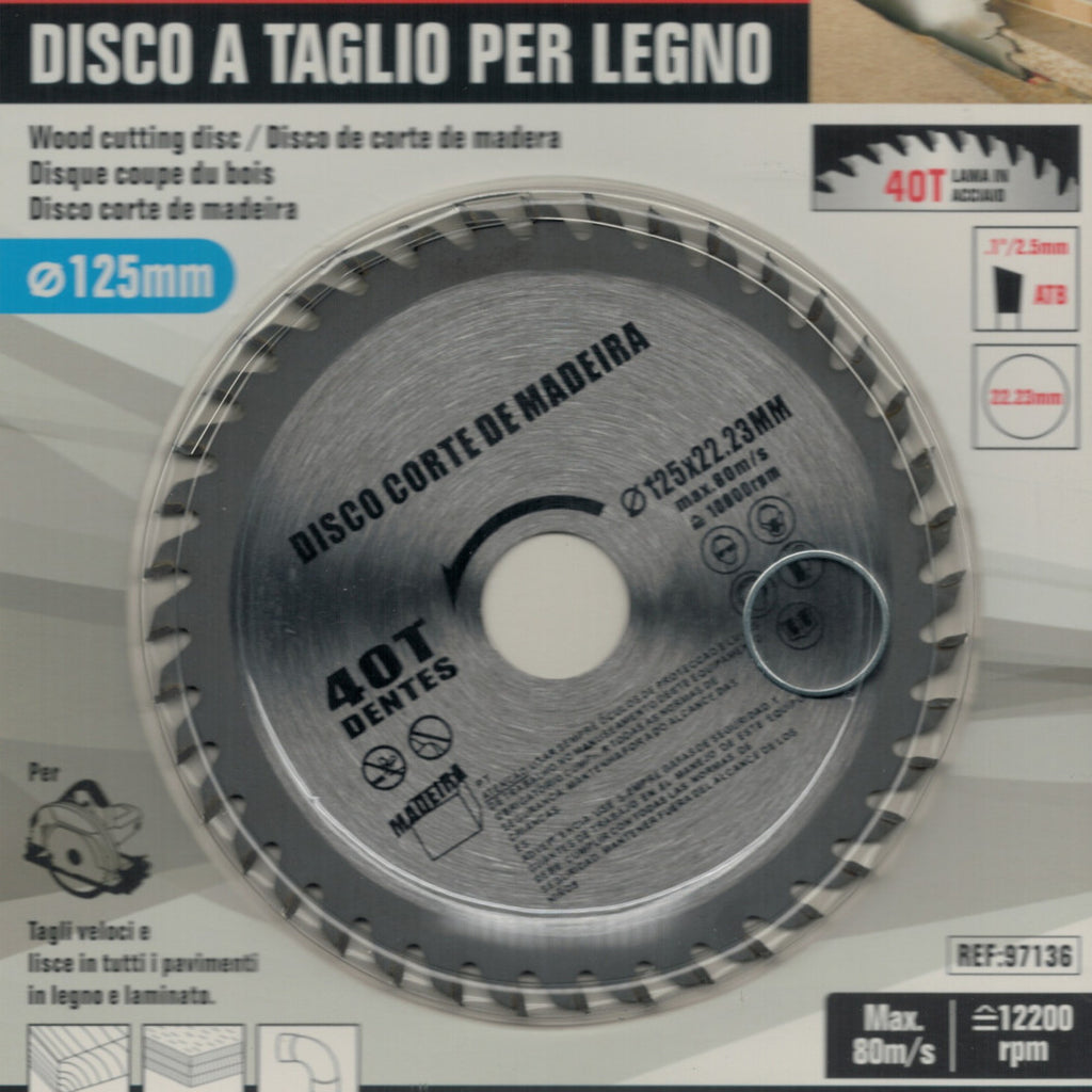 Disco de cuchilla de corte de madera 125 mm para molinillo 40 Sierra circular