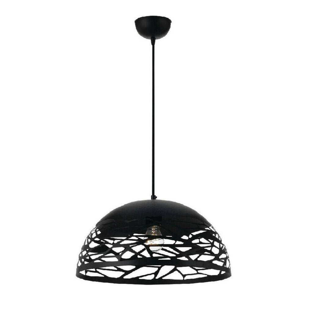Diseño contemporáneo Chandelier Metal Shades Suspensión perforada E27 A37 Negro
