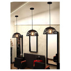 Diseño contemporáneo Chandelier Metal Shades Suspensión perforada E27 A37 Negro