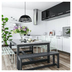 Diseño contemporáneo Chandelier Metal Shades Suspensión perforada E27 A37 Negro