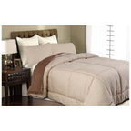 Doubleface doble edredón 1 cuadrado y 1/2 medio beige hipoalergénico marrón