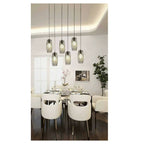 E27 Techo Araña Oval Negro Blanco Blanco Lámpara de suspensión A34