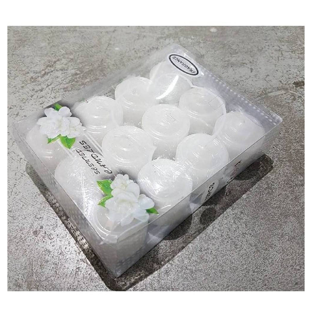 Establecer 12 piezas con velas perfumadas Blanco Jasmine Votive Decoration 23gr
