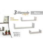 Decoración de pared de madera blanca con estante 2 perchas de cisne 23 x 39 cm