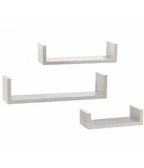 Decoración de pared de madera blanca con estante 2 perchas de cisne 23 x 39 cm