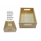 Establecer 5 casetes Caja de madera natural Decoupage Matrioska Caja