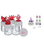 Establecer contenedor de tarro de vidrio de 4 piezas con cubierta de 4 litros