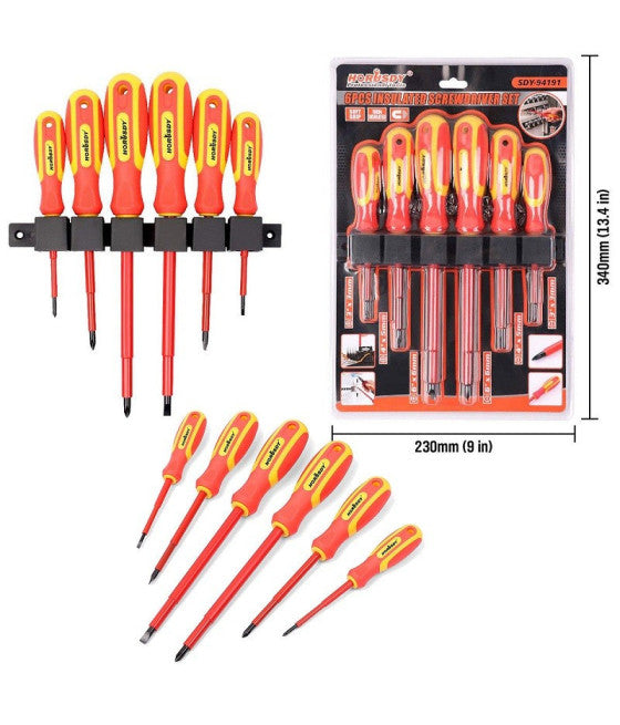 Conjunto de destornilladores de 6pc con cortes magnéticos para punta y estrella 50269 Giravite Bag