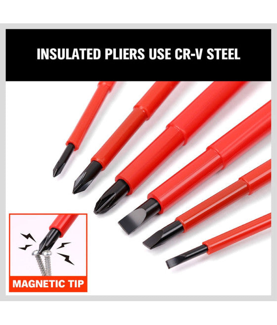 Conjunto de destornilladores de 6pc con cortes magnéticos para punta y estrella 50269 Giravite Bag