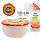 Establecer 6 PC con recipientes de plástico redondos con tapa de alimentos