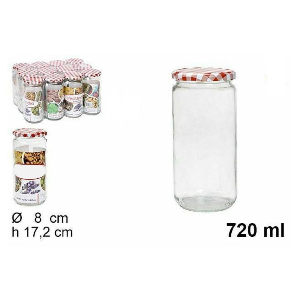 Establecer contenedor de jarra de vidrio de 12 piezas con cubierta de jarra de 520 ml