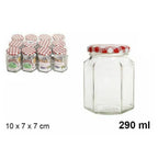 Establecer contenedor de jarra de vidrio de 12 piezas con una cubierta de 290 ml